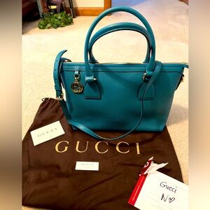 100% AUTHENTIC GUCCI TURQUOISE/Teal color bag NEW
